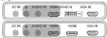 DC IN AUDIO IN HDMI DVI-D IN VGA IN DC IN AUDIO IN HDMI HDMI VGA IN