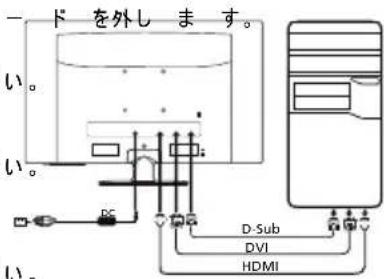 一ドを外します。 い。 い。 PC D-Sub DVI HDMI