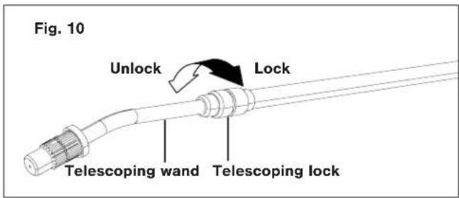 Fig. 10 Unlock Lock Telescoping wand Telescoping lock