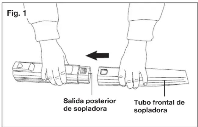 Sun Joe SBJ597ESJB - Conexión del tubo de sopladora - 1