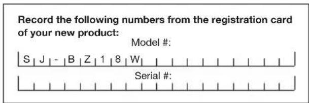 Sun Joe SJBZ18W - Model + Serial Numbers - 1