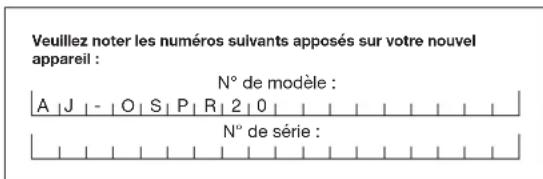Aqua Joe AJOSPR20 - Numéros de modèle et de série - 1