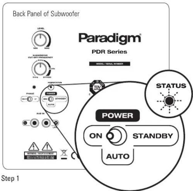 Paradigm PDR W100 - 'PAIRING' YOUR WIRELESS SUBWOOFER WITH THE TRANSMITTER - 1