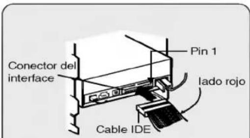 Pin 1 Conector del interface Iado rojo Cable IDE