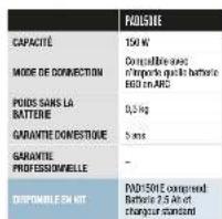 EGO PH1400E - CAPABLE DE CHARGER OU FOURNIR DE L'ENERGIE A: - 7