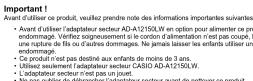 CASIO CDPS110 - Opérations prises en charge - 19