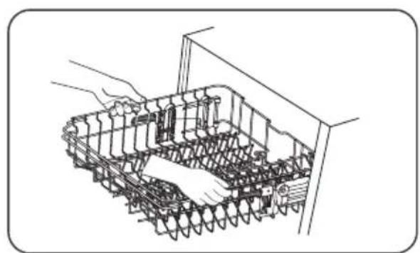 ETNA VWV242CWIT - Adjusting the height of the upper basket type 2 (depending on the model) - 1