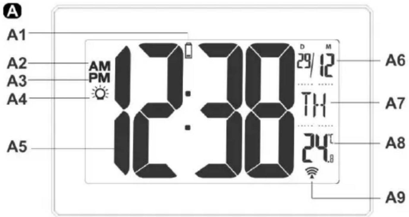 TECHNOLINE WS 8019 - Wall clock with radio-controlled time and temperature - 1