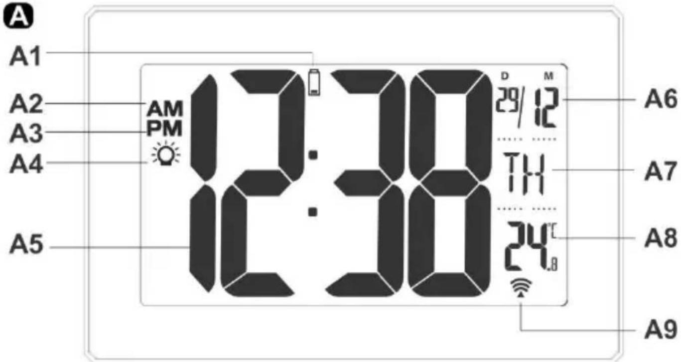 TECHNOLINE WS 8019 - Zegar scienny synchronizowany radiowo z wbudowanym termometrem - 1