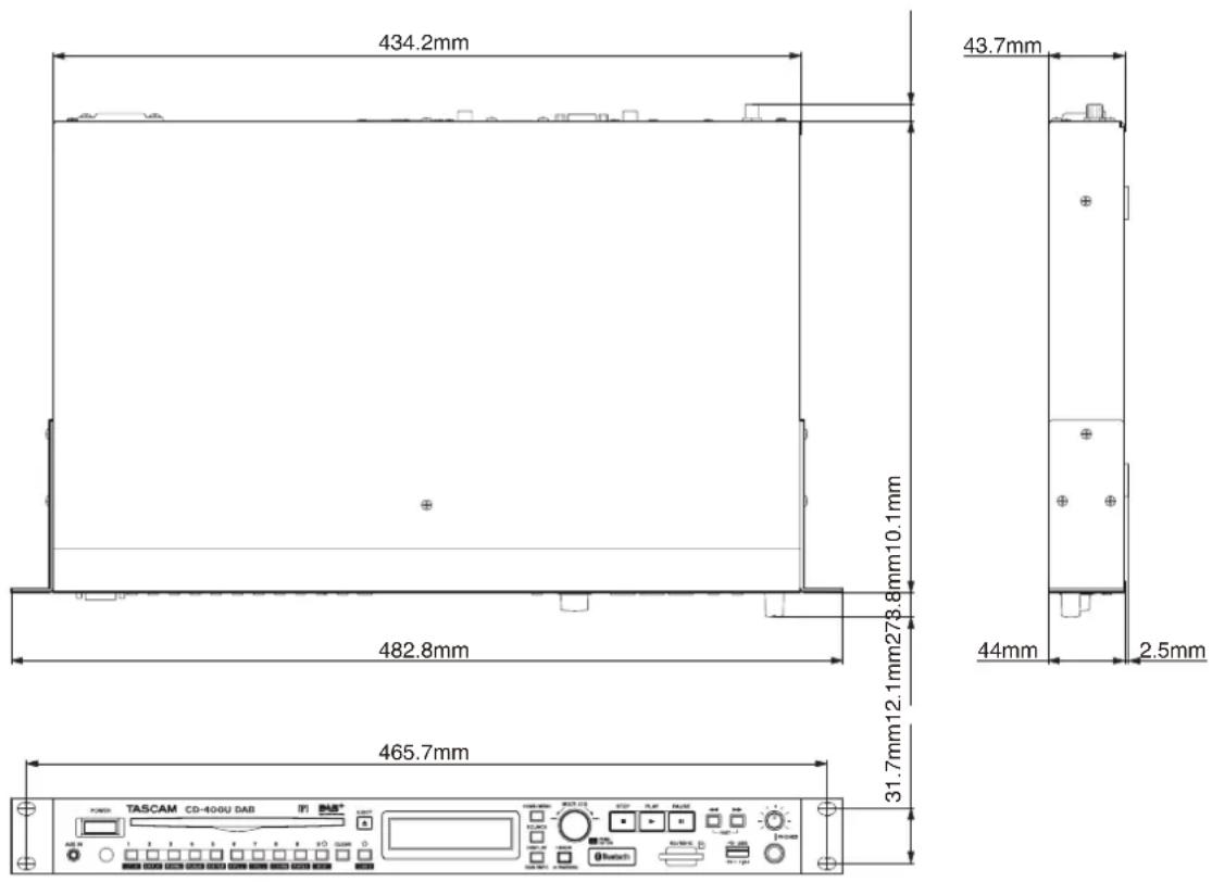 Monacor CD400UDAB - Dimensional drawings - 1