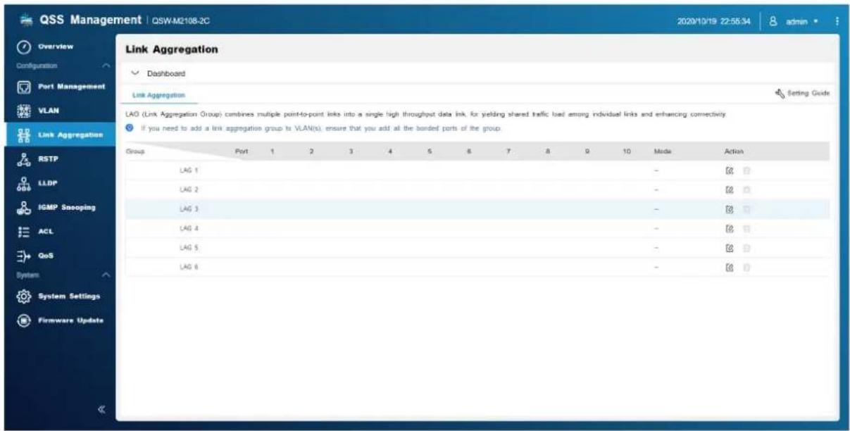 QNAP QSWM21082S - Configuration d'un groupe d'agrégation de liens (LAG) - 1