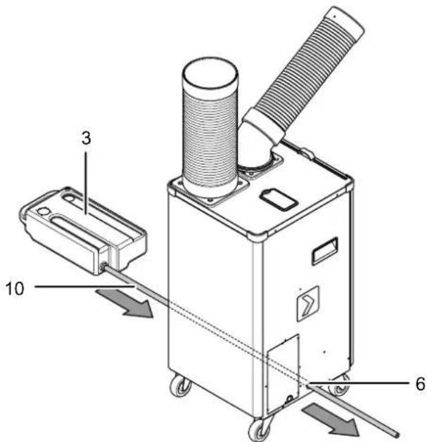 TROTEC PT 2700 SP - Raccordement du tuyau d'évacuation de l'eau de condensation - 1