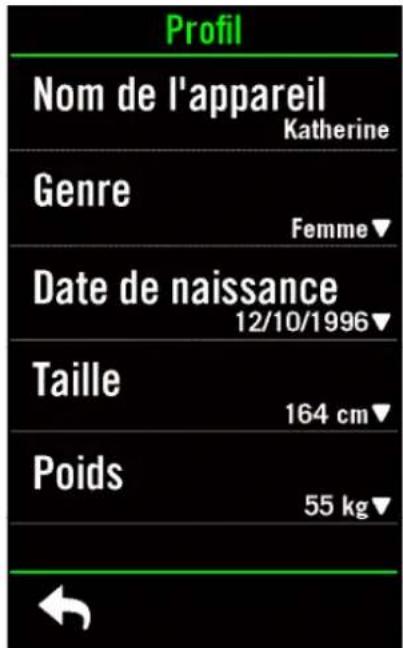 Bryton Rider S800 - Informations personnelles - 1