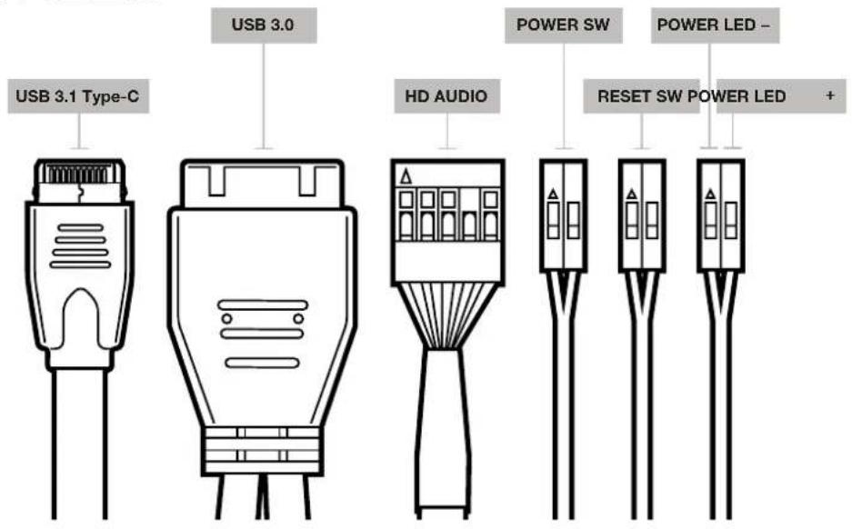 USB 3.1 Type-C USB 3.0 POWER SW HD AUDIO RESET SW POWER LED - + POWER LED -