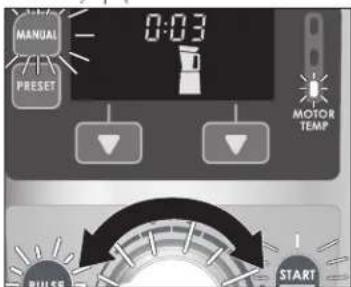 MANUAL 0:03 PRESET MOTOR TEMP 1 START