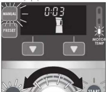 MANUAL 0:03 PRESET MOTOR TEMP START