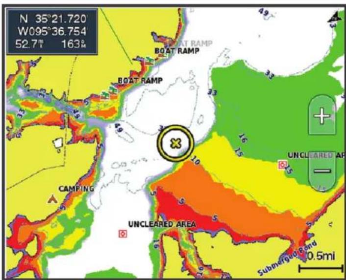 GARMIN ECHOMAP UHD2 5X - Ombrage de la portée de profondeur - 1