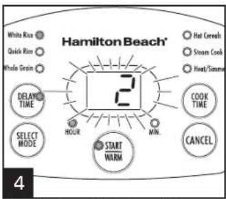 HAMILTON BEACH Digital Simplicity 37548 - How to Set Delay Start Time - 4