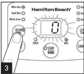 HAMILTON BEACH Digital Simplicity 37548 - How to Set Delay Start Time - 3