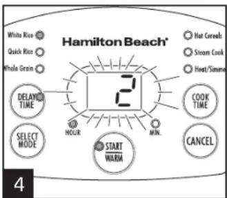 HAMILTON BEACH Digital Simplicity 37548 - Réglage de la minuterie de mise en marche différée - 4