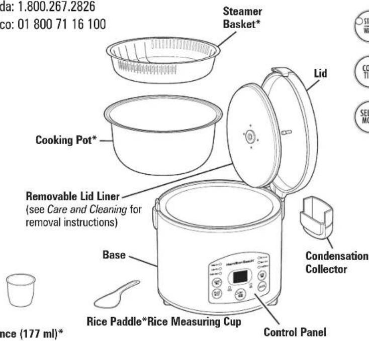 HAMILTON BEACH Digital Simplicity 37548 - Parts and Features - 1