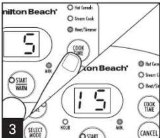 HAMILTON BEACH Digital Simplicity 37548 - How to Heat/Simmer - 3