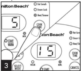 HAMILTON BEACH Digital Simplicity 37548 - Cómo Calentar/ Fuego Lento - 3