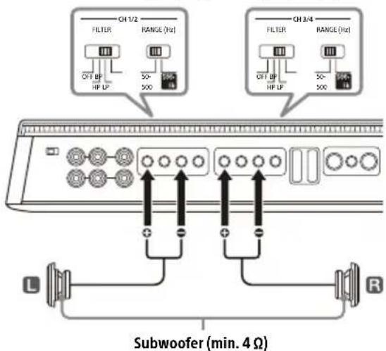 SONY XM4ES - Systeem met 2 subwoofoers (bridgeverbinding) - 1