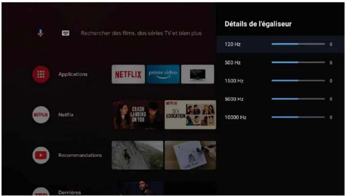 Rechercher des films, des séries TV et bien plus Détails de l'égaliseur 120 Hz 0 500 Hz 0 1500 Hz 0 5000 Hz 0 10000 Hz Applications NETFLIX prime video NETFLIX Netflix CRASH LANDING ON YOU NETFLIX SEX EDUCATION Recommendations Dernières
