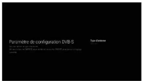 Paramètre de configuration DVB-S Type d'intervise DVB-S pour la question d'ATR/S pour une direction et une direction d'ATR/S pour le moment d'agage Leverage