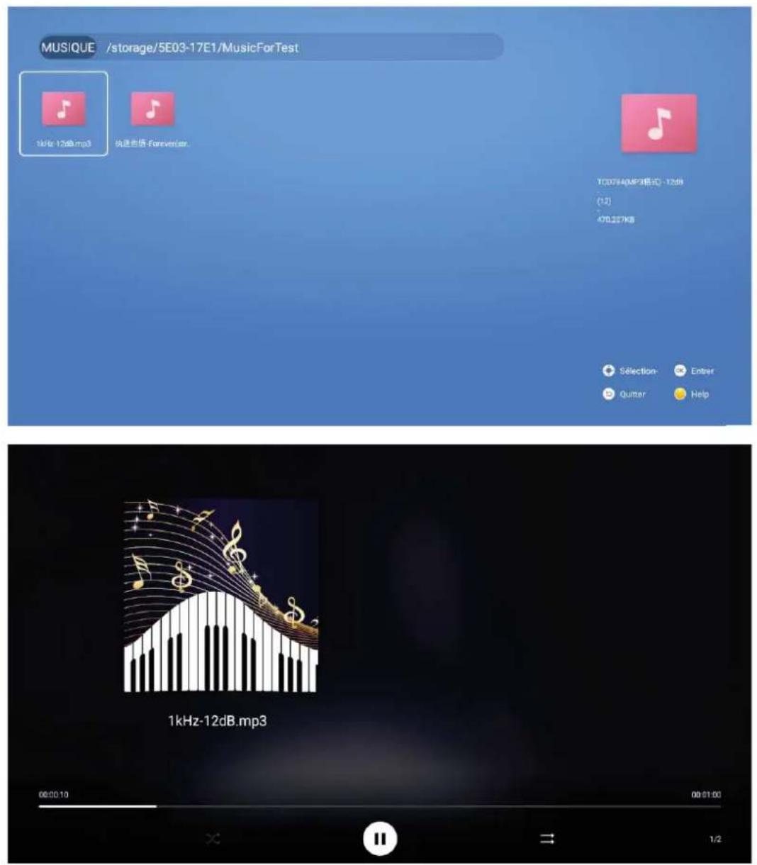 MUSIQUE /storage/5E03-17E1/MusicForTest 1kHz-12dB.mp3 快速电影-Forventer. T20784MP3模式-12dB [12] 476.227KB Selection Enter Quitter Help 1kHz-12dB.mp3 00:00:10 00:01:00 1/2