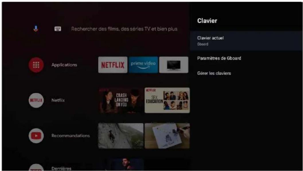 Rechercher des films, des séries TV et bien plus Applications NETFLIX prime video Paramètres de Gboard Gérer les claviers NETFLIX Netflix CRASH LANINGS ON YOU NETFLIX SEX EDUCATION Recommendations Dernières Clavier Clavier actuel Gboard