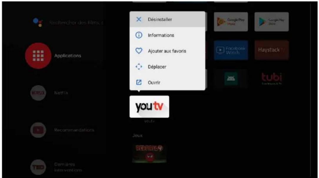 Rechercher des films, ? Applications NETFLIX Recommendations TED Dernières Interventions × Désinstaller i Informations ♥ Ajouter aux favors ♦ Déplacer ✓ Ouvrir you tv you tv Jeux REPORTS