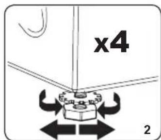 SHARP ESHFA6123WDFR - Ajustement des pieds/ajustement des logements régibles - 2