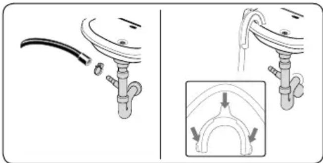 SHARP ESHFA6123WDFR - Raccordement du tuyau de vidange - 1