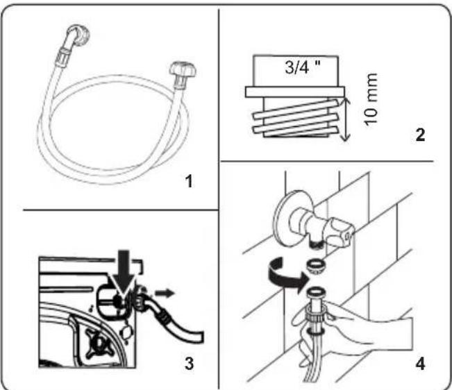 SHARP ESHFA6123WDFR - Raccordement du tuyau d'arrivée d'eau - 1
