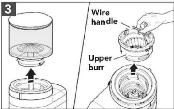 3 Wire handle Upper burr