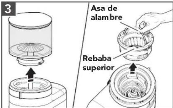 3 Asa de alambre Rebaba superior