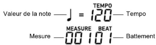 CASIO CTX5000 - Appuyez sur 29 METRONOME. - 1