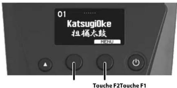 ROLAND TAIKO1 - Paramètres des fonctions (touches F1/F2) - 1