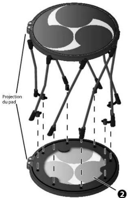 ROLAND TAIKO1 - Fixez les tiges au pad - 2