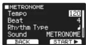 ROLAND TAIKO1 - Enclencher le métronome (Metronome) - 1