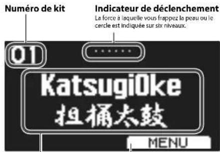 ROLAND TAIKO1 - À propos de l'écran supérieur - 1