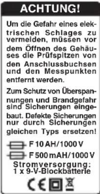 Monacor DMT4004 - Aufkleber ACHTUNG! anbringen - 1