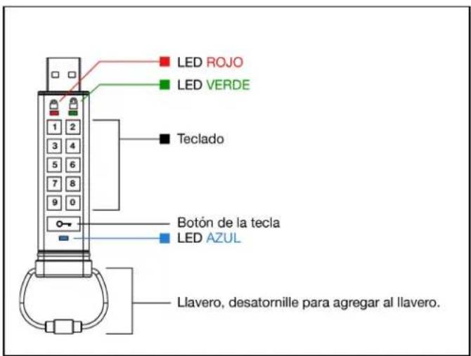 LED ROJO LED VERDE Teclado Botón de la tecla LED AZUL Llavero, desatornille para agregar al llavero.