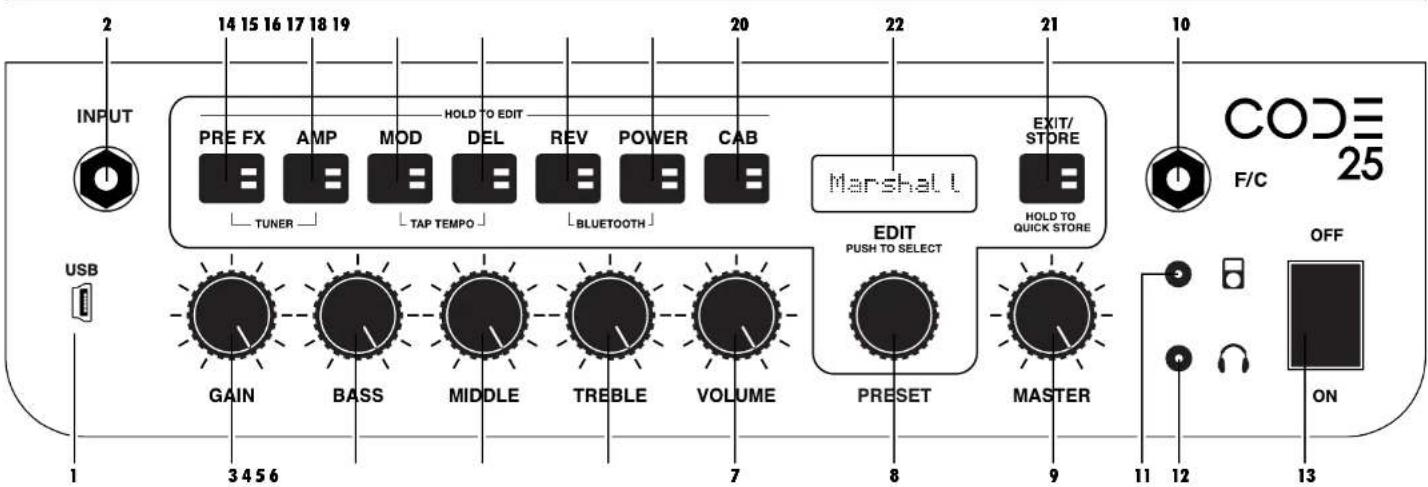 MARSHALL Code 25 - GUIDE DE DÉMARRAGE - 1