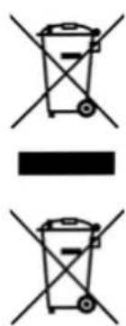 Diagram showing three crossed-out waste bins with a horizontal bar below, indicating no waste or no disposal.