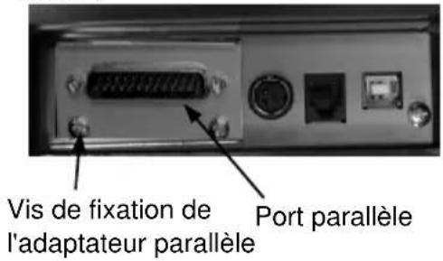 Vis de fixation de l'adaptateur parallèle Port parallèle