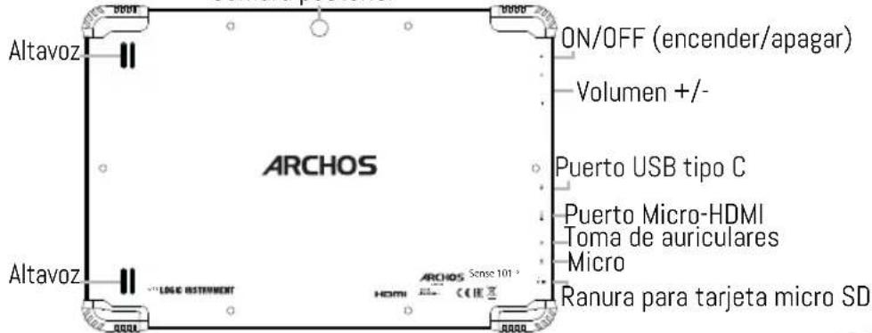 ON/OFF (encender/apagar) Volumen +/- Puerto USB tipo C Puerto Micro-HDMI Toma de auriculares Micro Ranura para tarjeta micro SD ARCHOS Archos Sense 101 LOGIC INSTRUMENT HDMI BRAU BRAU