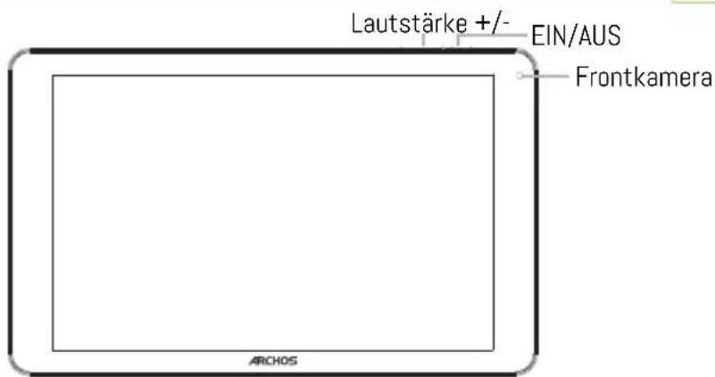 Lautstärke +/- EIN/AUS Frontkamera ARCHOS